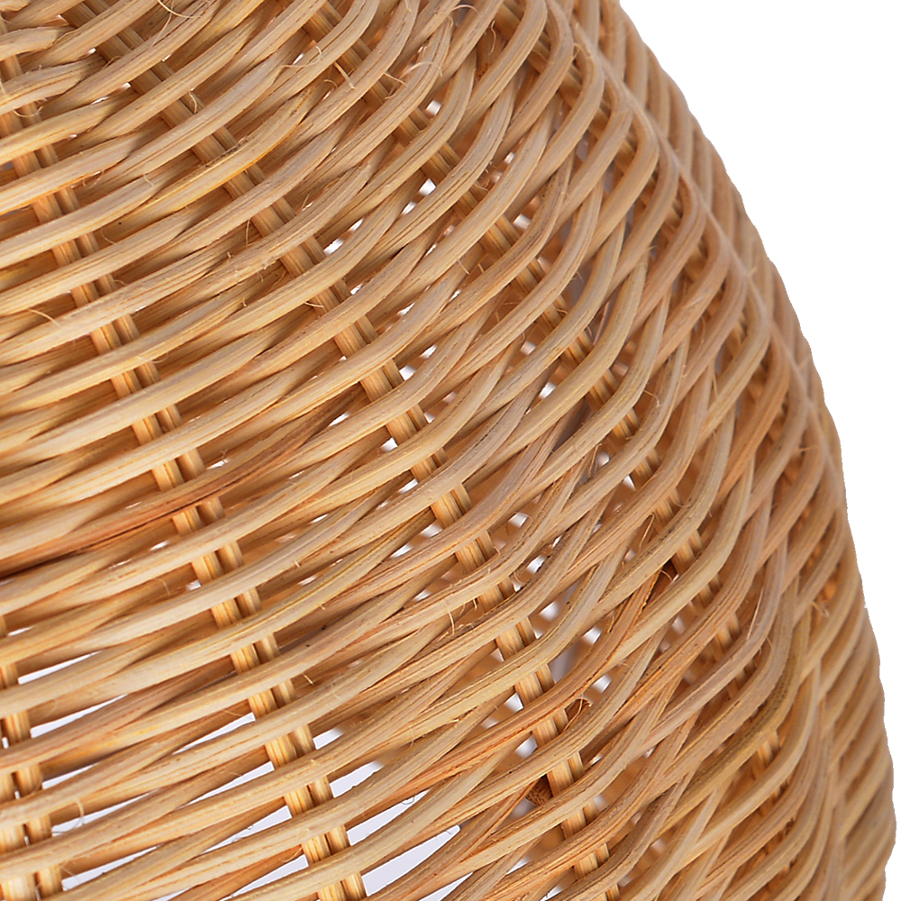 Scandinavian Rattan Pendant Light Rustic Handwoven Chandelier Over Dining Table