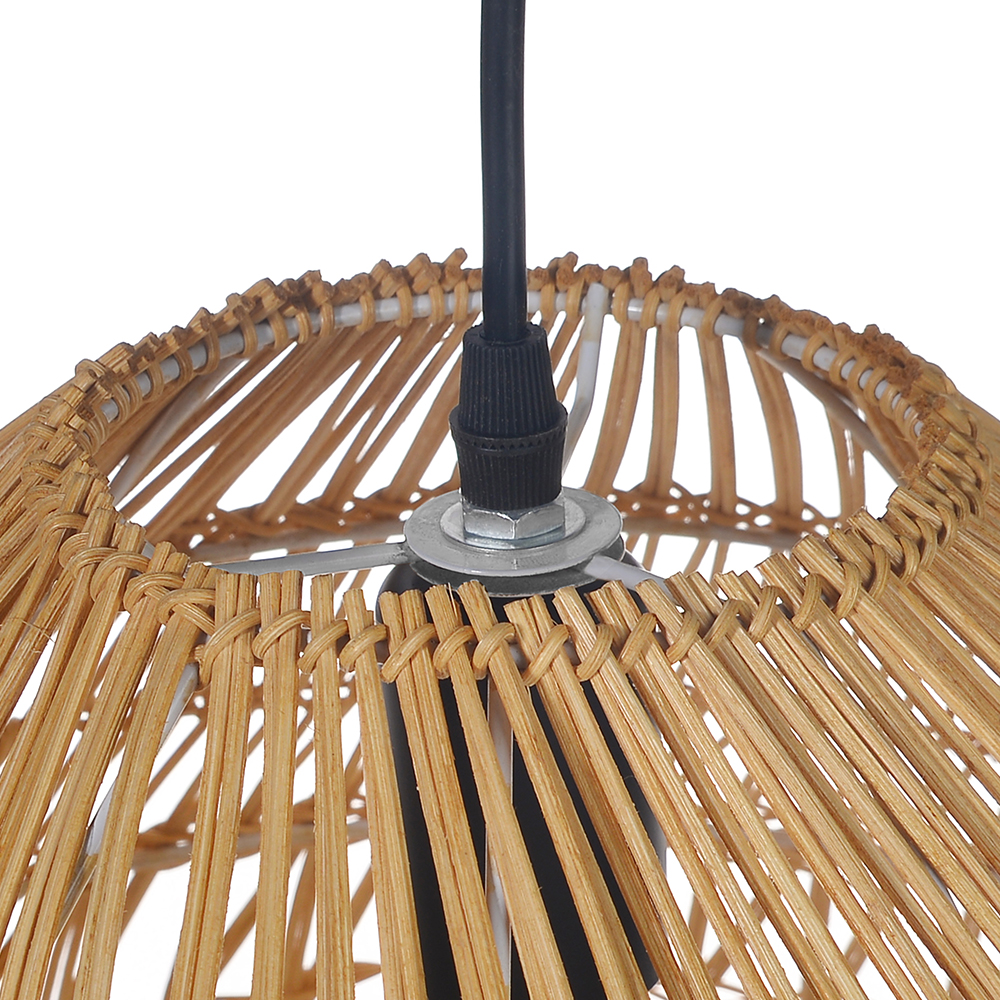 Boho Living Room Hanging Lamp Natural Wicker Pendant Light for B&Bs