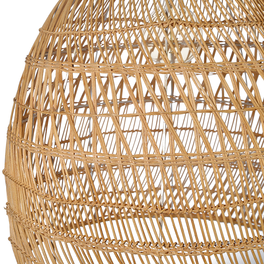 Boho Living Room Hanging Lamp Natural Wicker Pendant Light for B&Bs