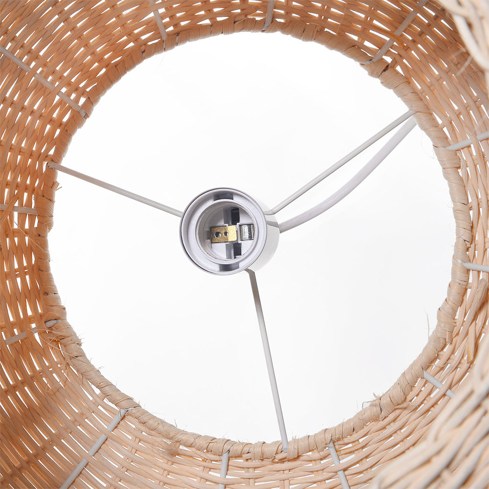 Oval Open-Weave Rattan Pendant Light for Bedroom