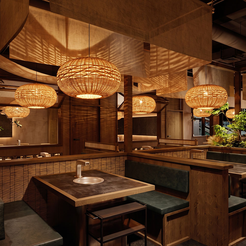 Oval Open-Weave Rattan Pendant Light for Bedroom