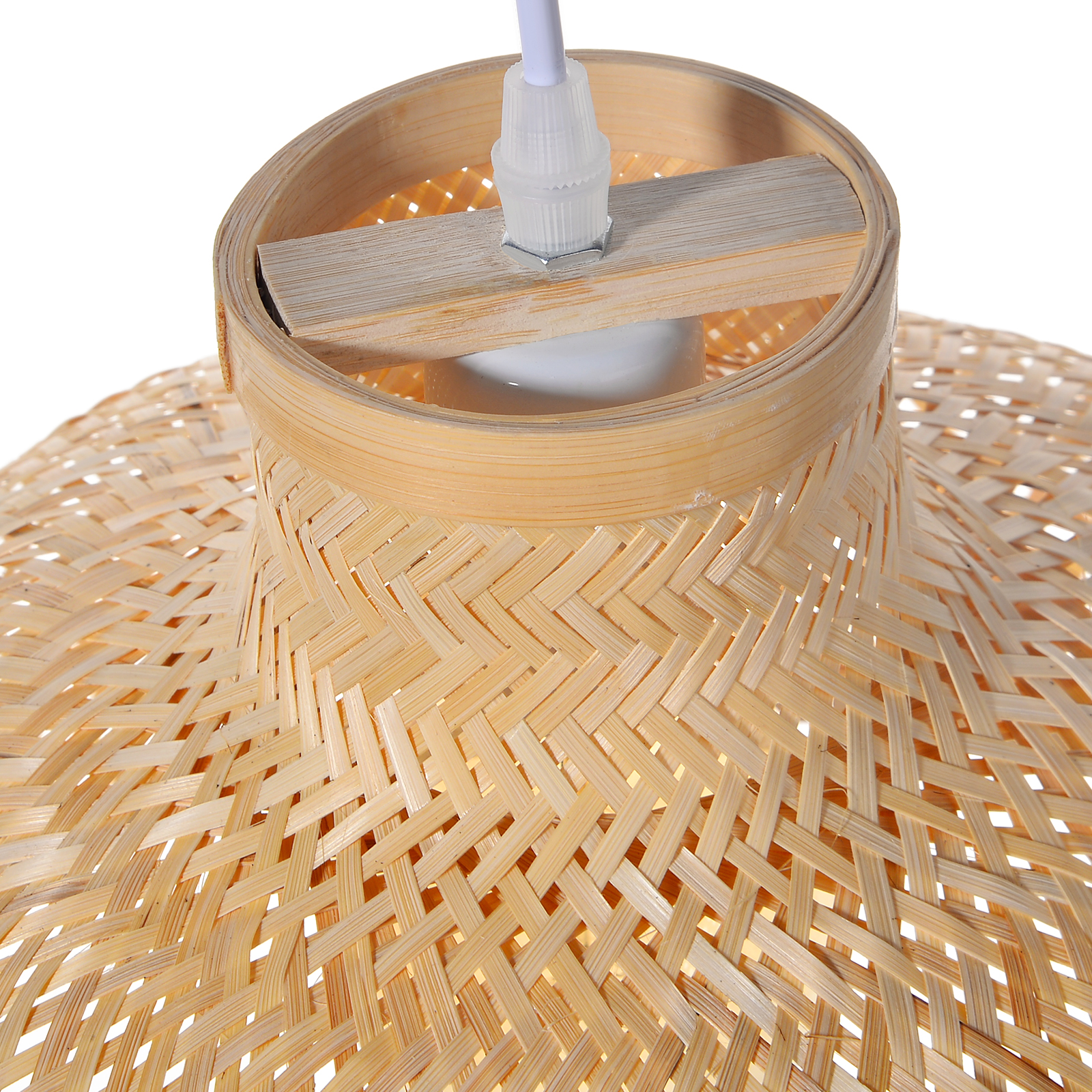 Japanese-Style Woven Dome Bamboo Pendant Light for Dining Tables