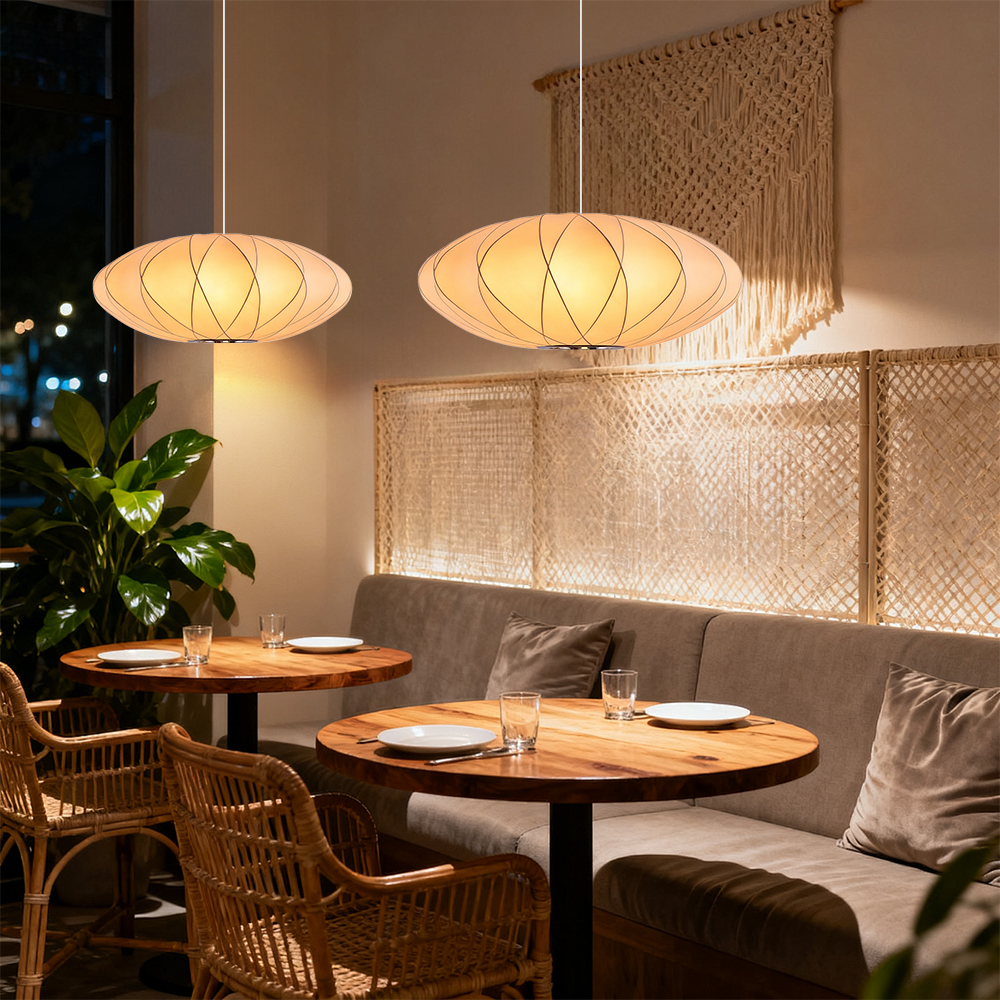 French fabric art chandelier over Dining Table