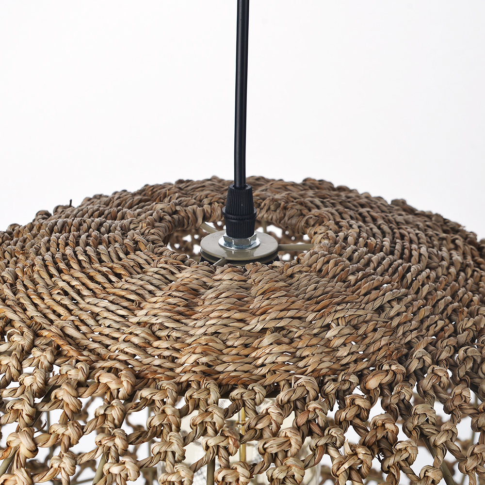 Farmhouse Kitchen Island Chandeliers Wicker Coastal Hanging Pendant Lighting for Restaurants