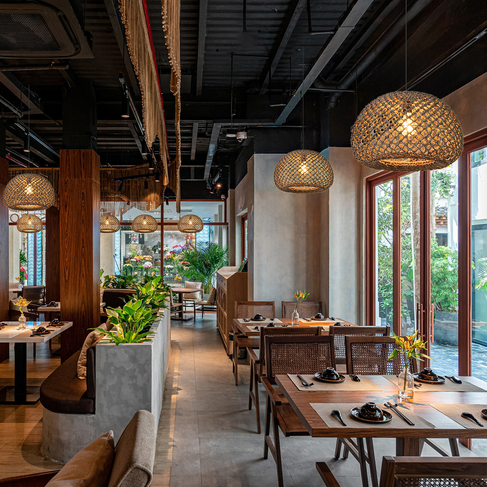 Farmhouse Kitchen Island Chandeliers Wicker Coastal Hanging Pendant Lighting for Restaurants