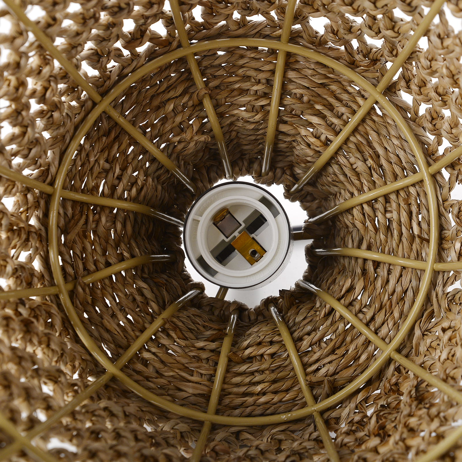 Weave Lighting Fixture Rustic Seagrass Pendant Chandelier  for Dining Room