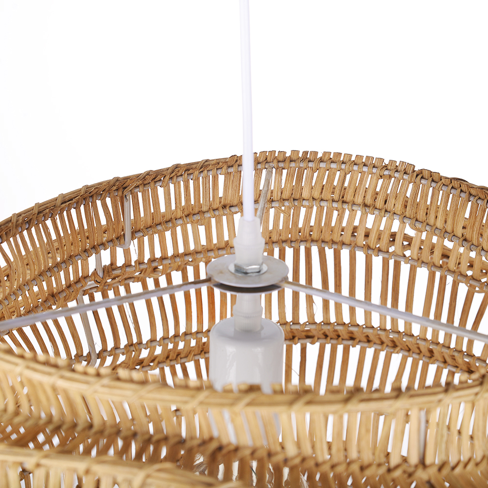 Designer Japanese Style Rattan Chandelier Coastal Dining Room Lighting