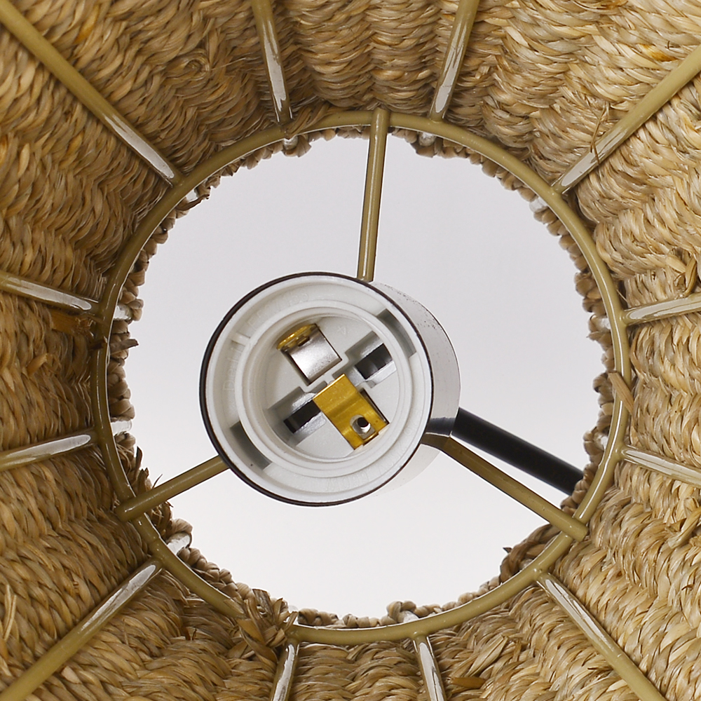 Bedroom Seagrass Hanging Light Fixture Boho Wicker Chandeliers for Dining Room Hallways