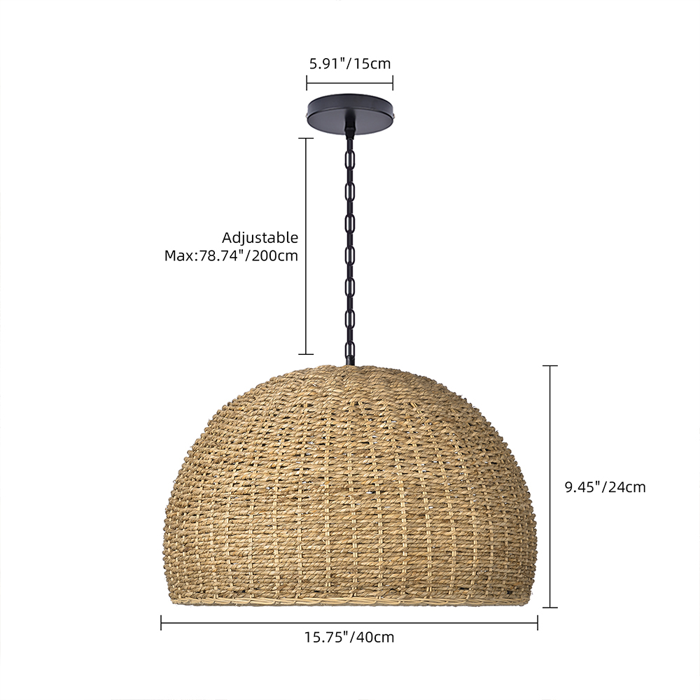 Handwoven Dome Seagrass Chandelier for Living Room