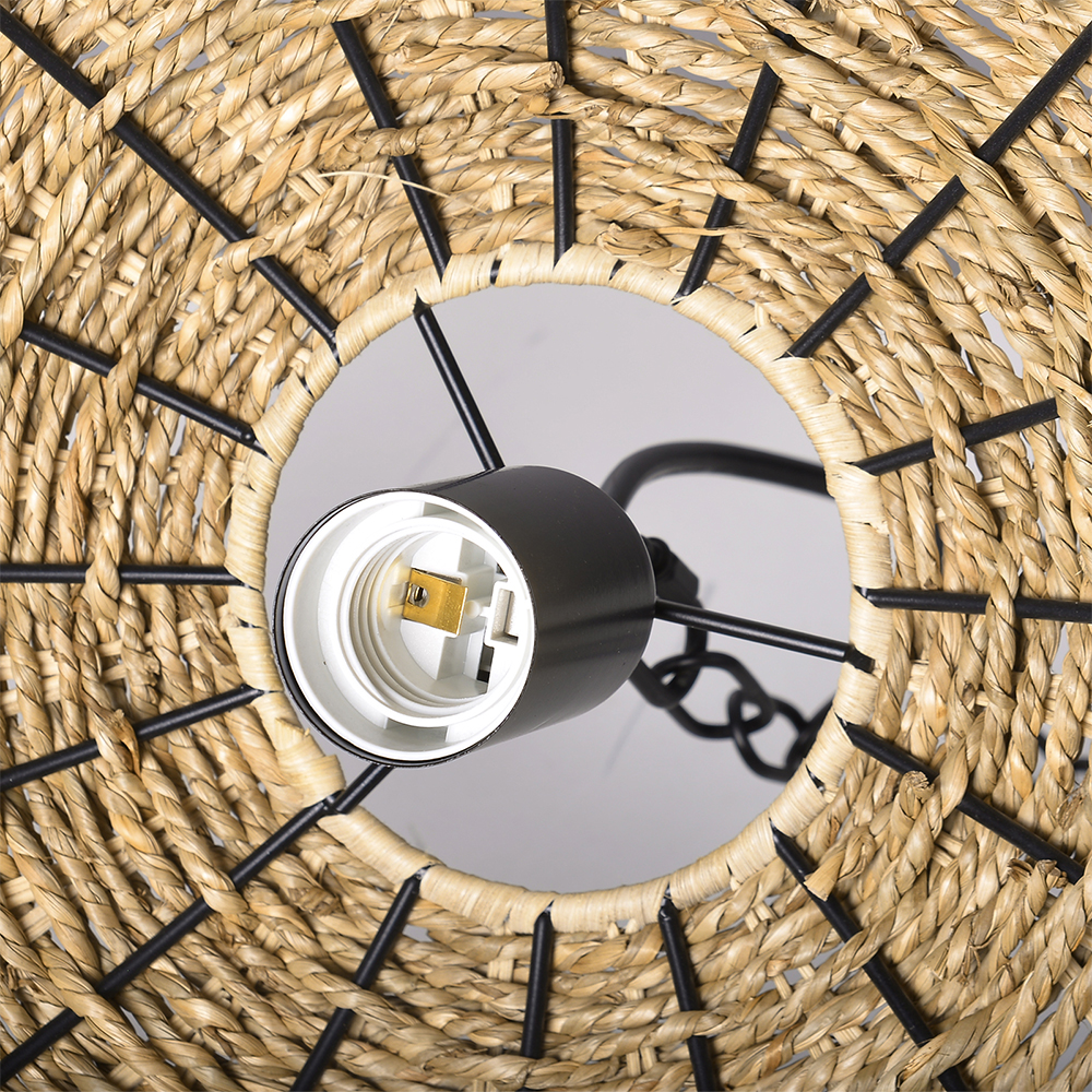 Handwoven Dome Seagrass Chandelier for Living Room