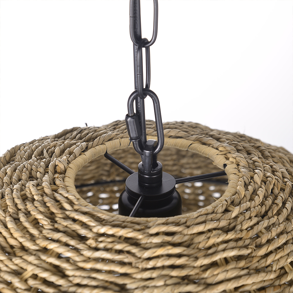 Handwoven Dome Seagrass Chandelier for Living Room