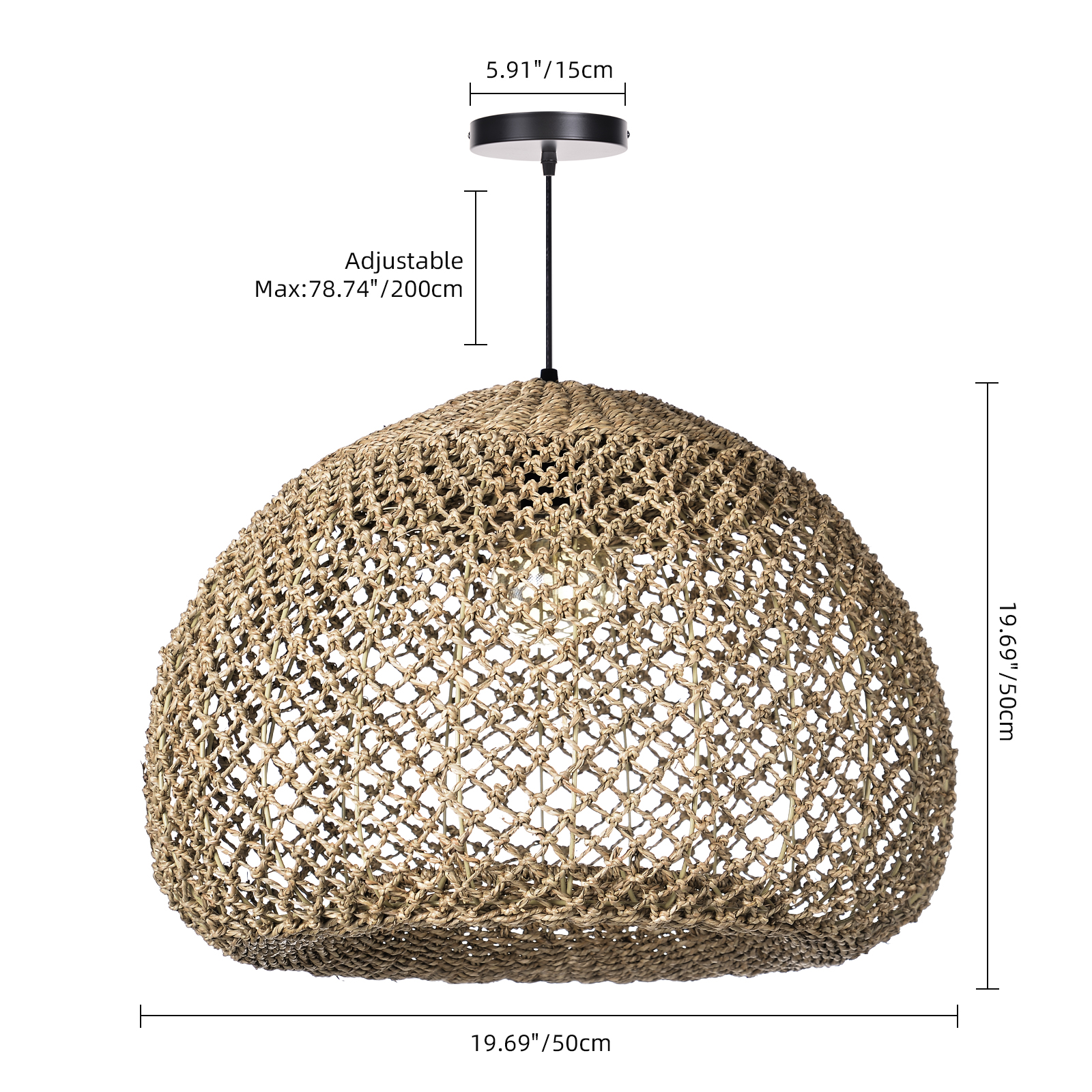 Wabi Sabi Style Seaweed Pendant Light for Dining Room Living Room