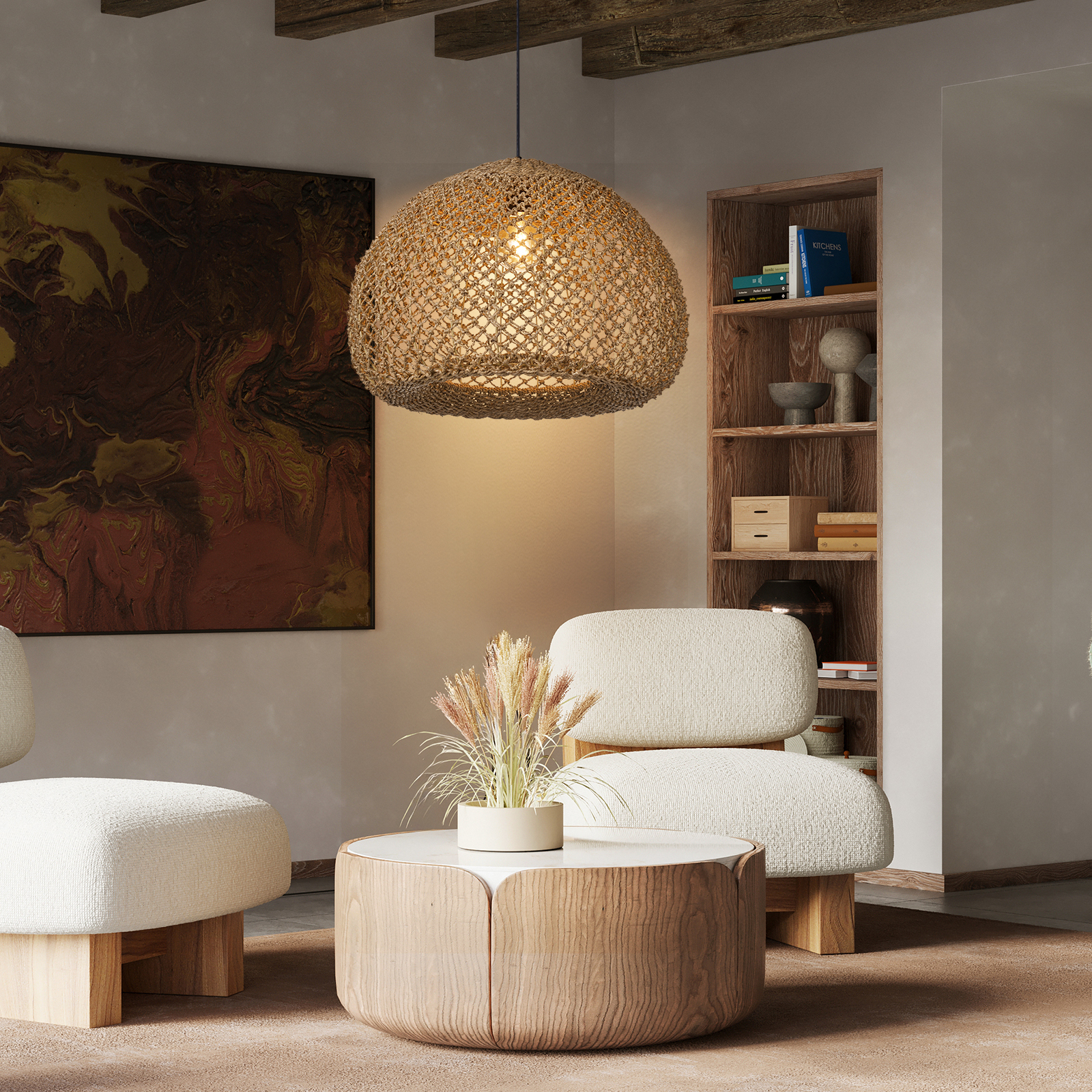 Wabi Sabi Style Seaweed Pendant Light for Dining Room Living Room