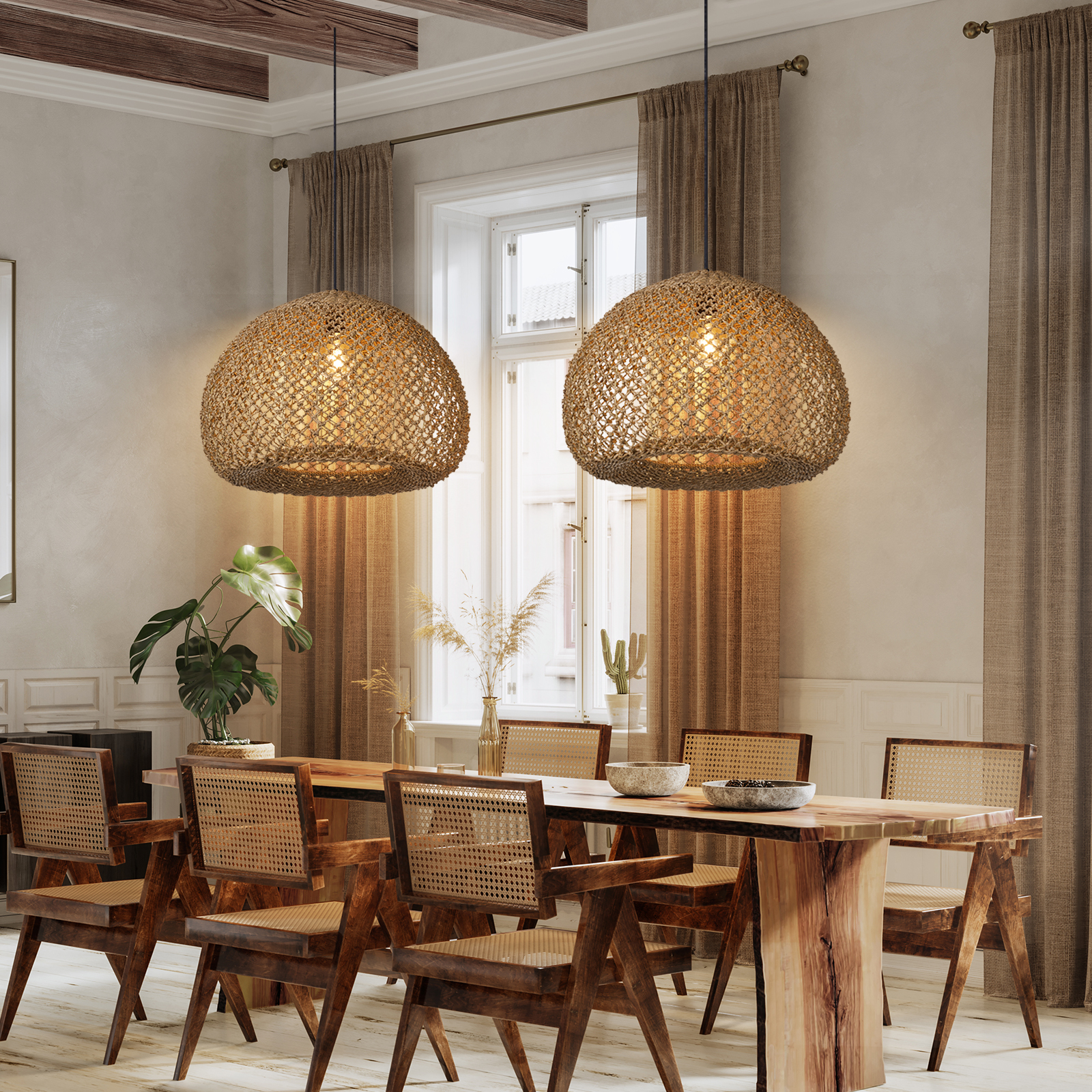 Wabi Sabi Style Seaweed Pendant Light for Dining Room Living Room