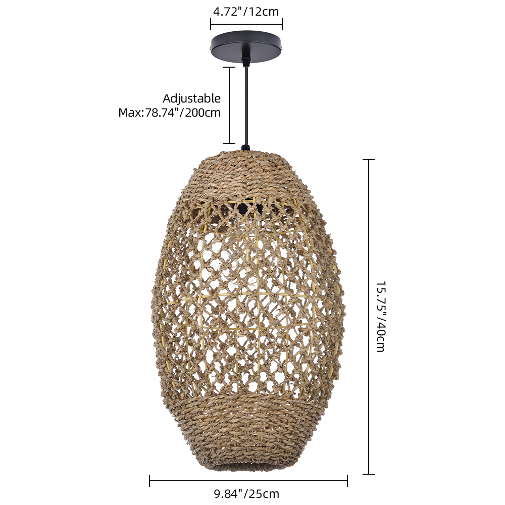 Water Droplet-shaped Restaurant Island Seagrass Chandelier