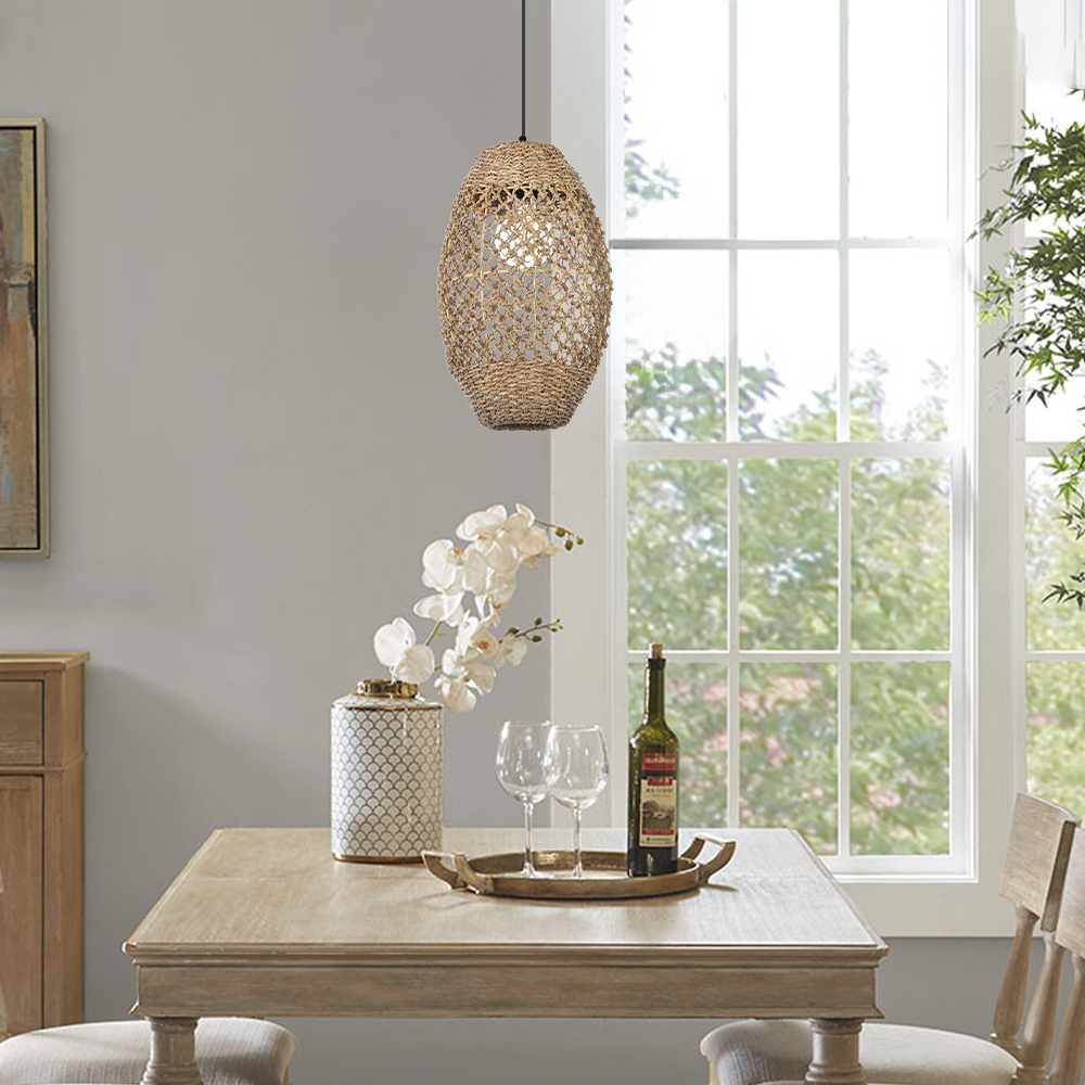 Water Droplet-shaped Restaurant Island Seagrass Chandelier