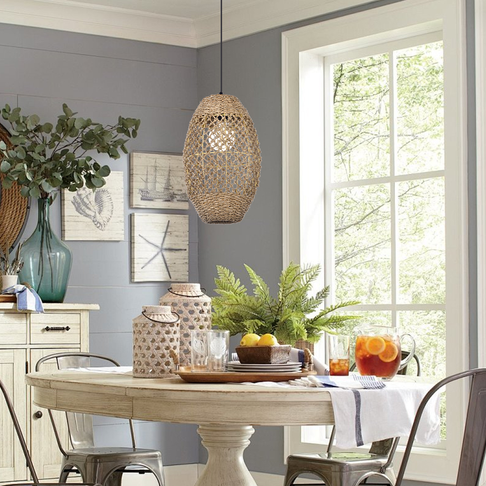 Water Droplet-shaped Restaurant Island Seagrass Chandelier