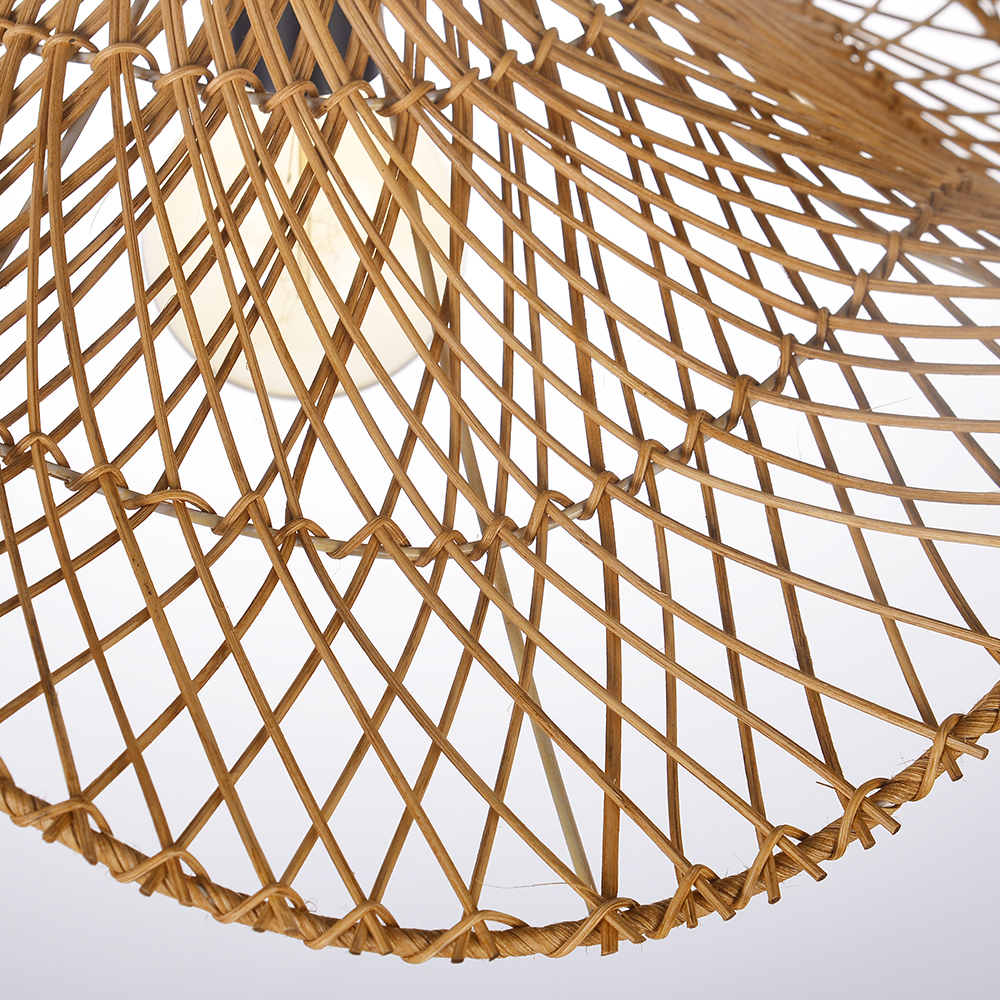 Ships from US Warehouse: Wabi-sabi Dark Rattan Wicker Pendant Light for Kitchen Island