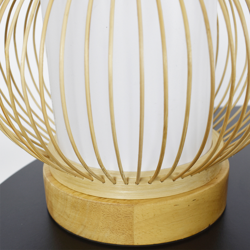 Hand-woven Bamboo Table Lamp Japandi Style Reading Lamp Bedside Light
