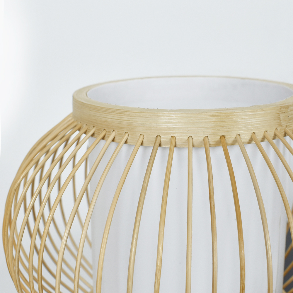 Hand-woven Bamboo Table Lamp Japandi Style Reading Lamp Bedside Light