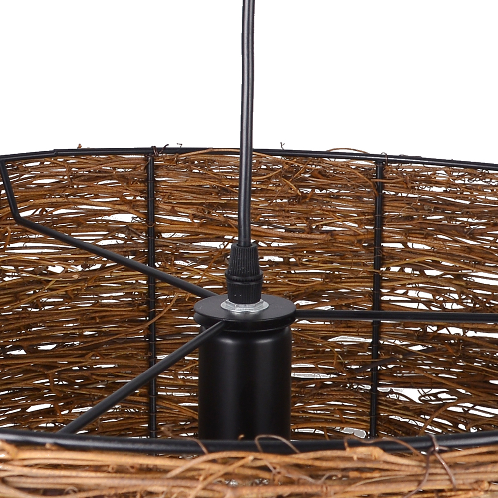 Retro Rattan Lampshade Homestay Zen Style Light Southeast Asian Imitation Bird's Nest Chandelier