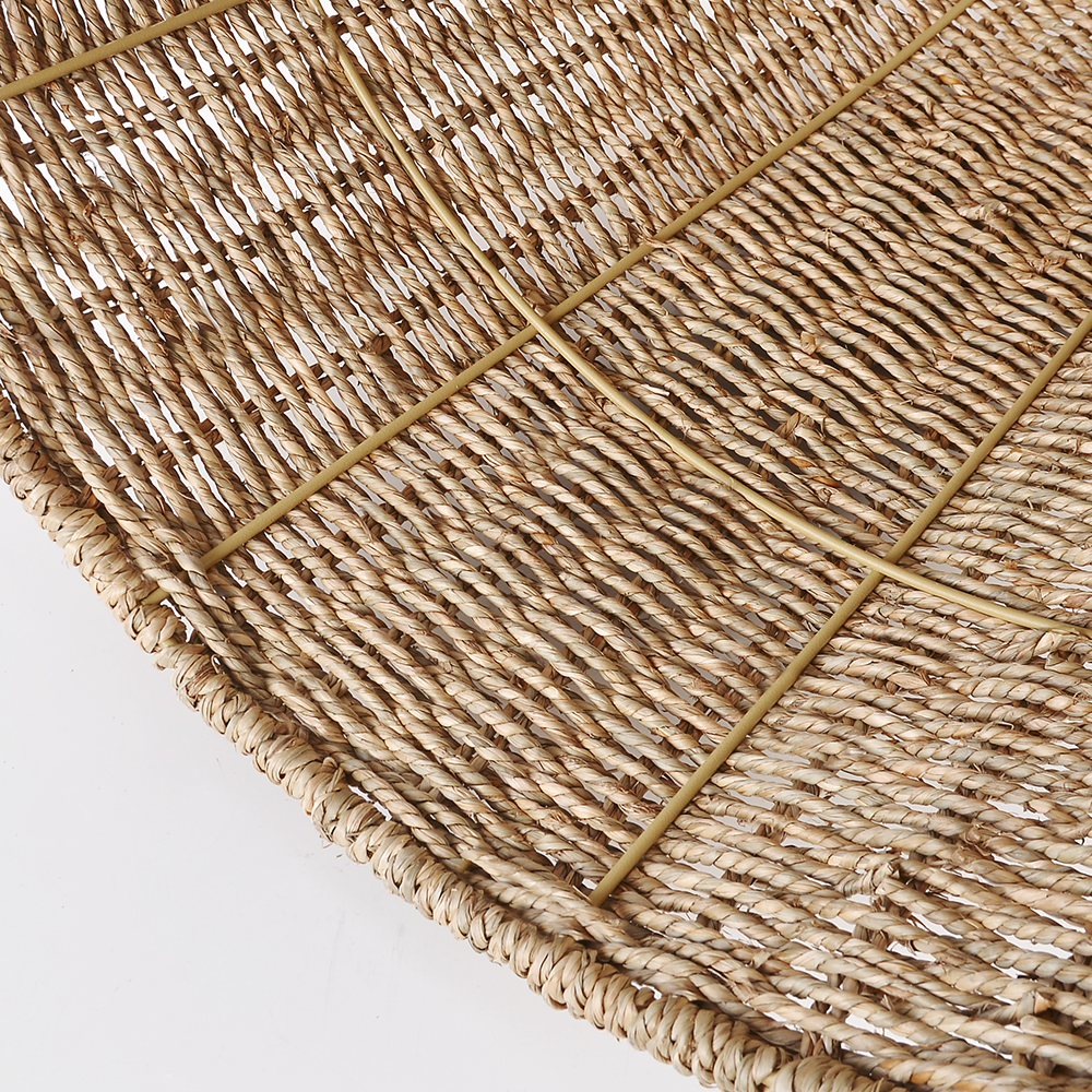 Handwoven Straw Rattan Pendant Light for Kitchen Island