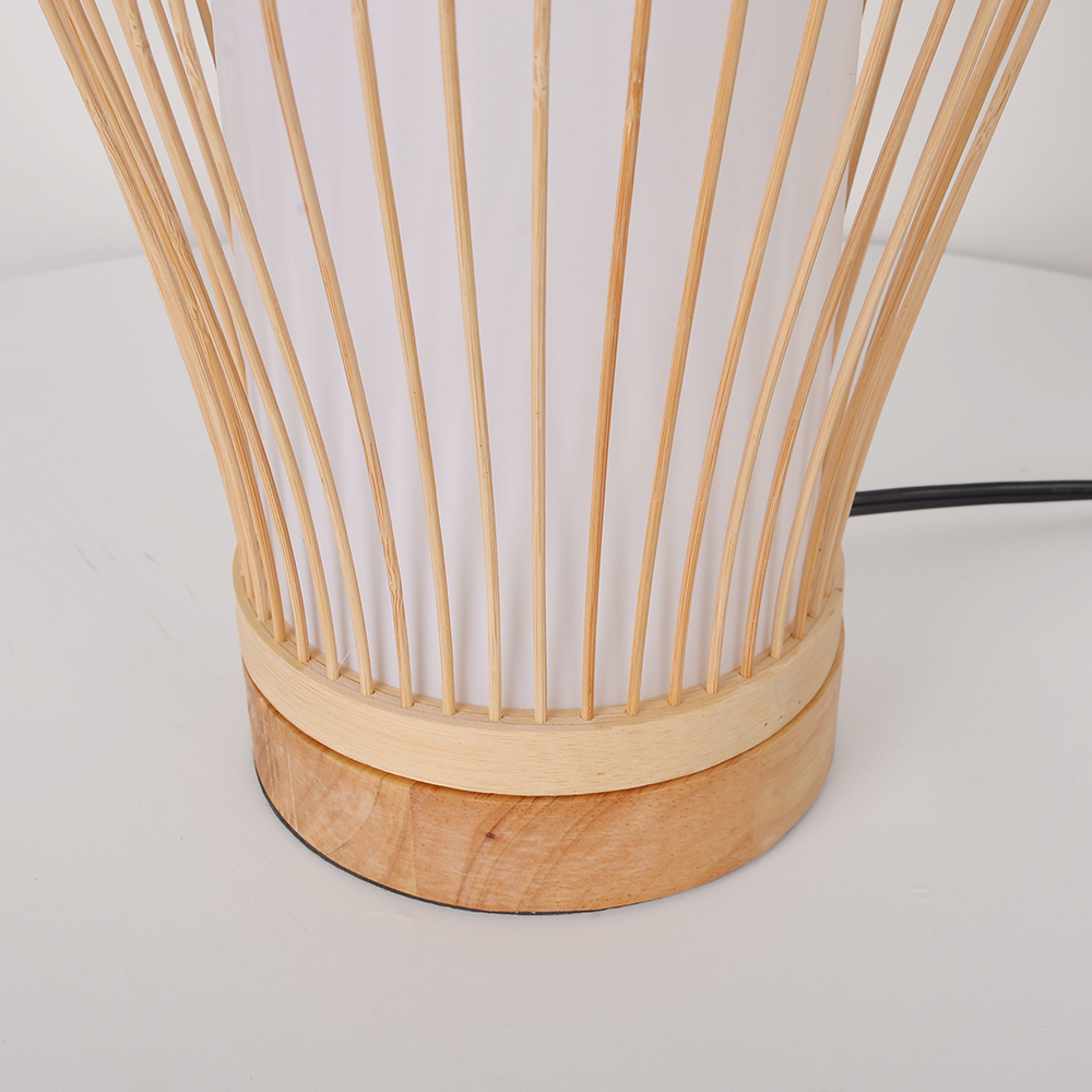 Artisan Bamboo Table Lamp Handwoven Japandi Desk Lamp