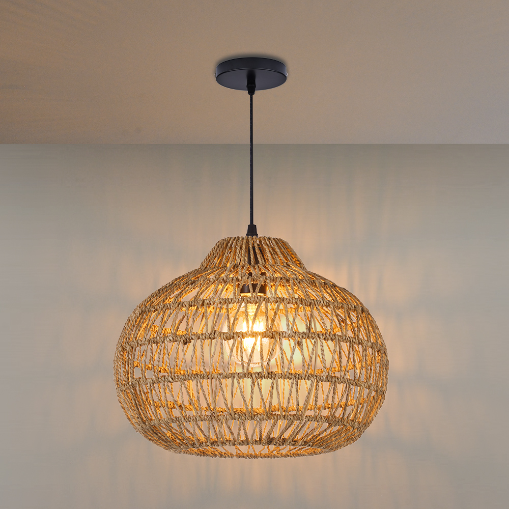 Woven Seagrass Pendant Lamp Wabisabi Kitchen Decor Lighting