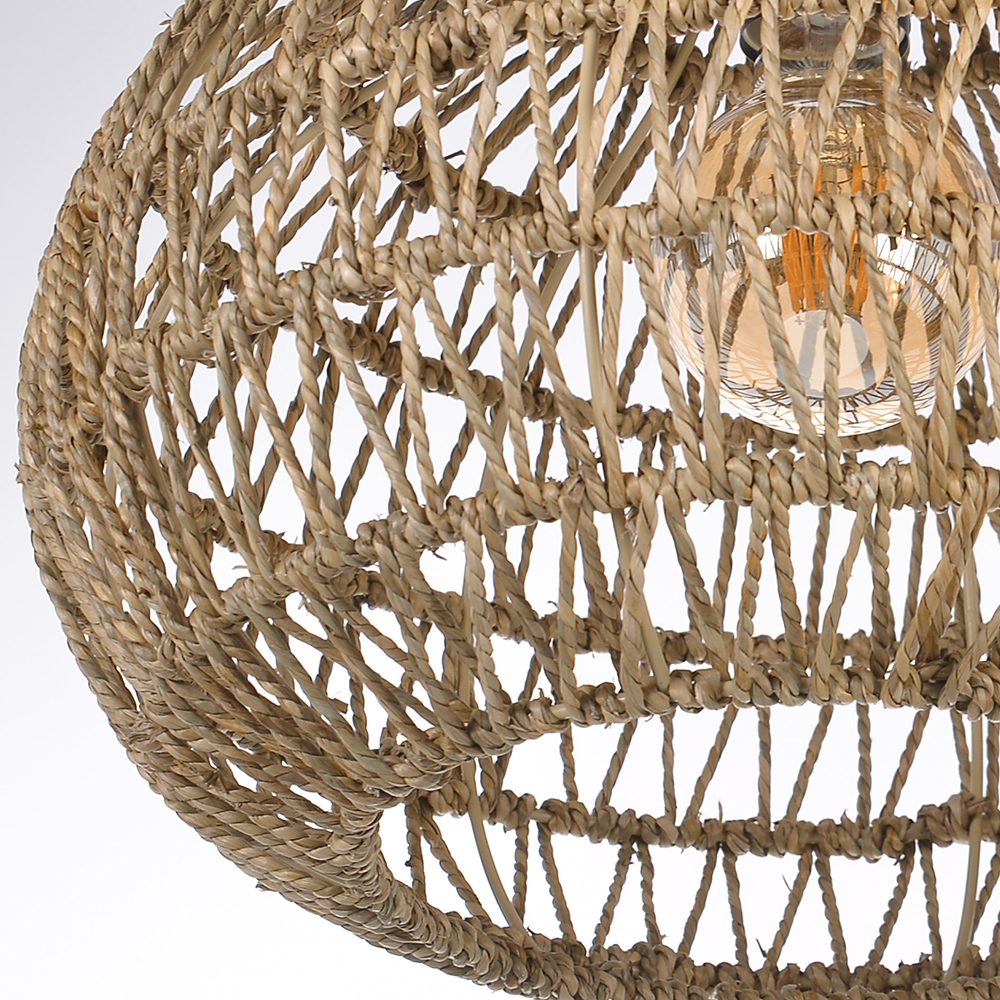 Woven Seagrass Pendant Lamp Wabisabi Kitchen Decor Lighting