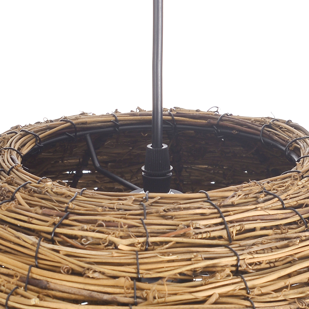 Wabi-sabi Dining Room Rattan Pendant Light Classical Zen Art Restaurant Hanging Lamp