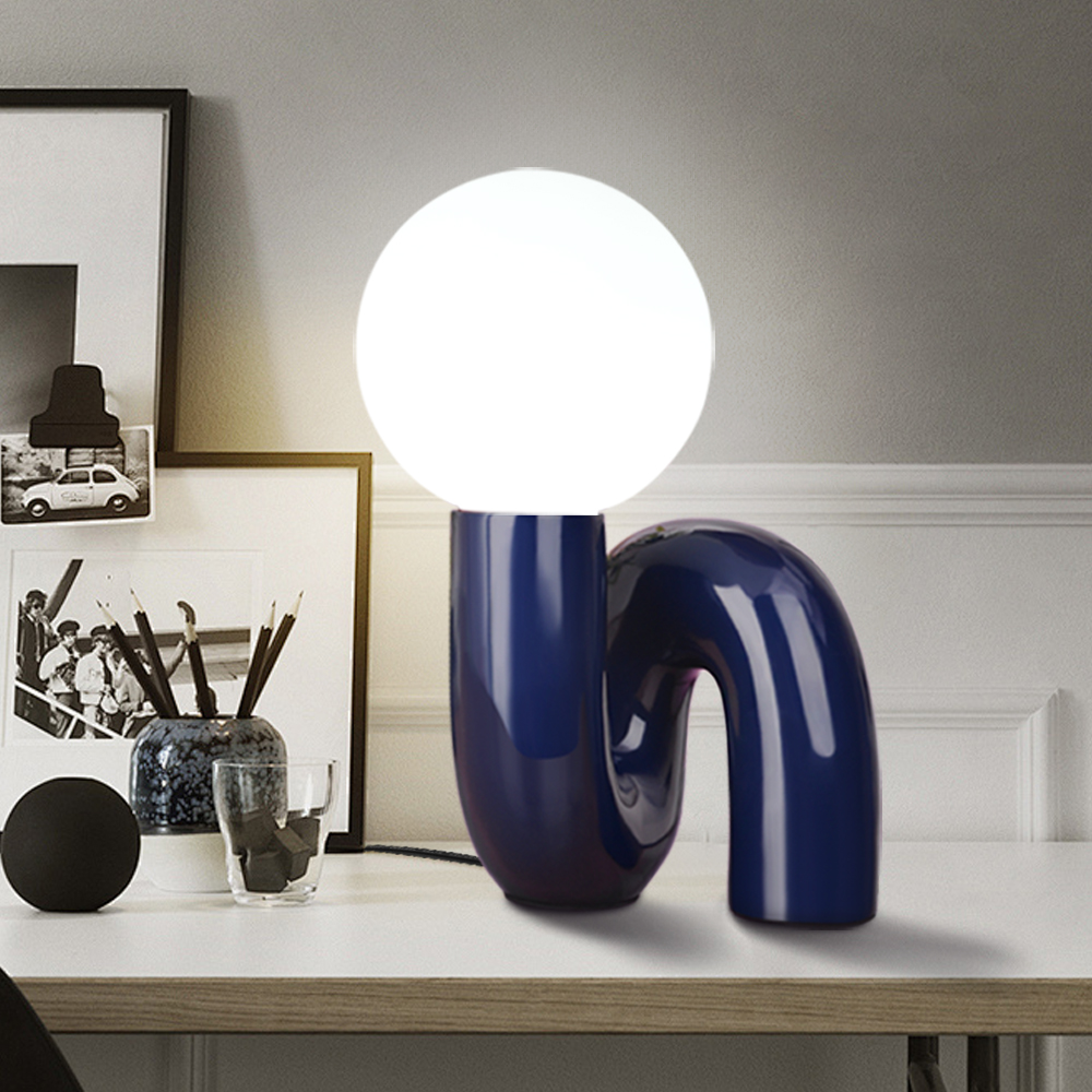 Nordic Red Bedside Lamp Light Luxury Glass Table Lamp