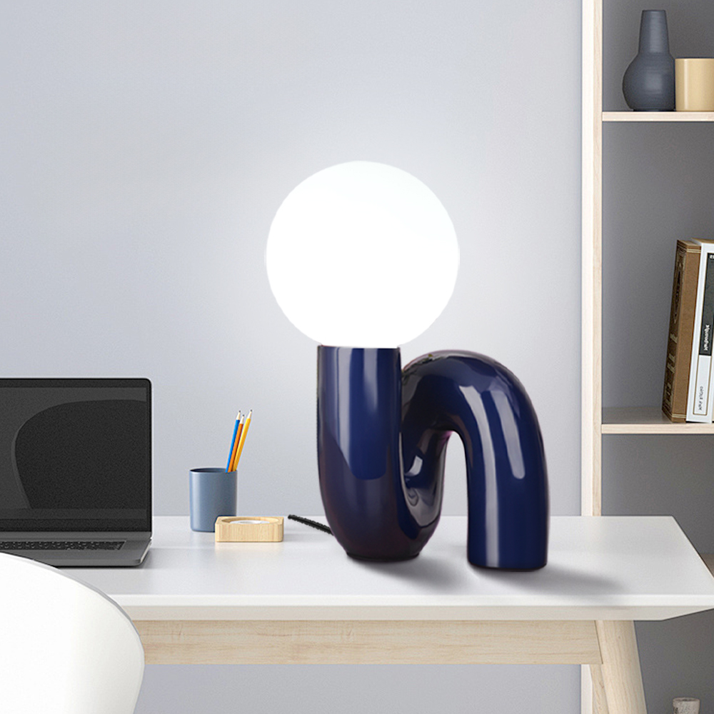 Nordic Red Bedside Lamp Light Luxury Glass Table Lamp