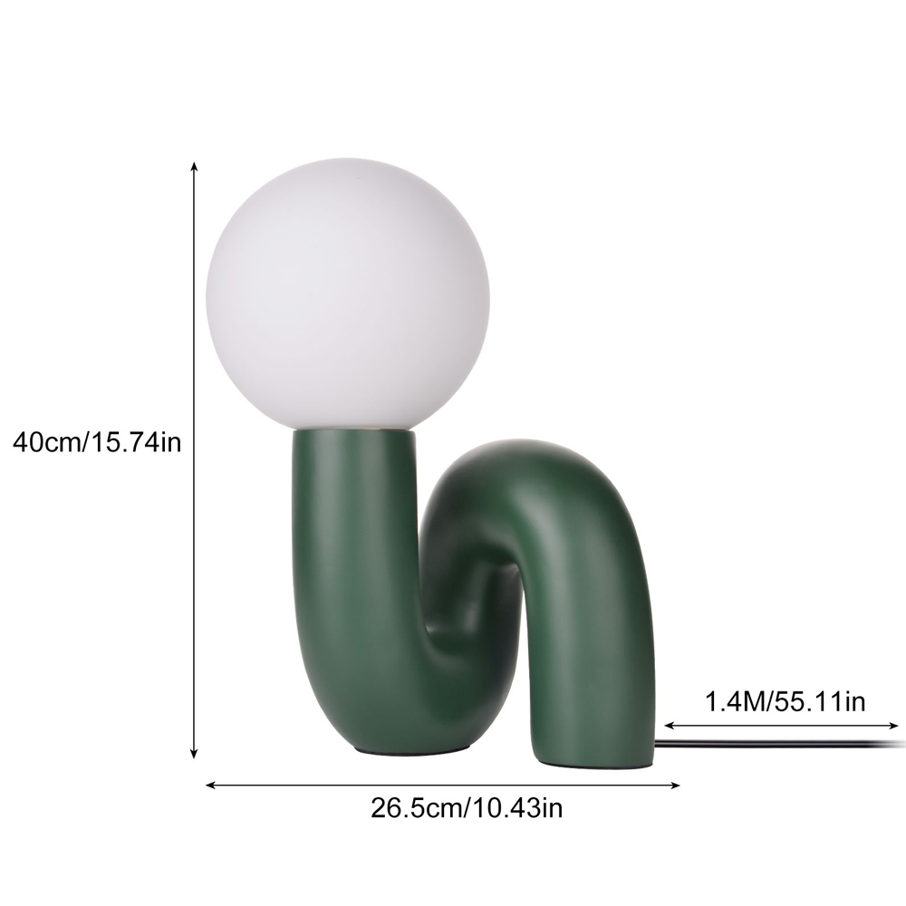 Nordic Style Green Desk Lamp Bedroom Plug-in Table Lamp