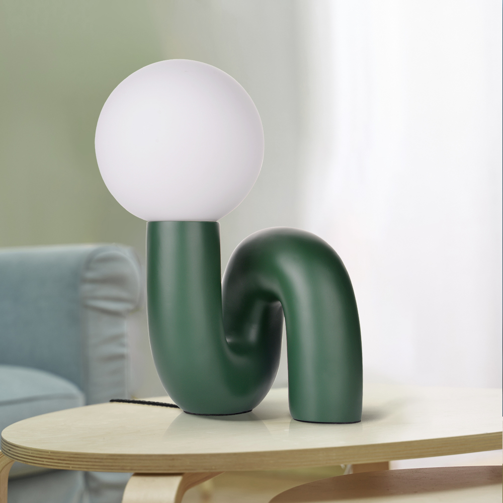 Nordic Style Green Desk Lamp Bedroom Plug-in Table Lamp