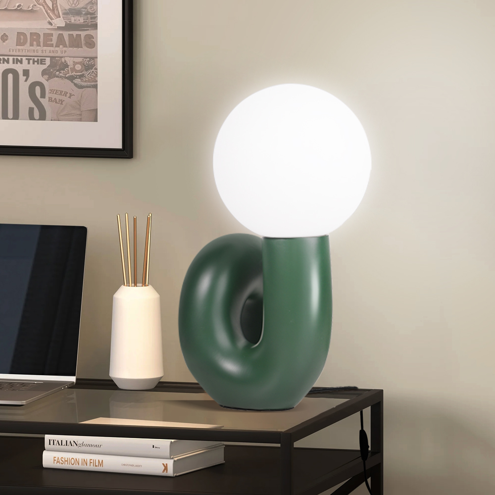 Nordic Style Green Desk Lamp Bedroom Plug-in Table Lamp