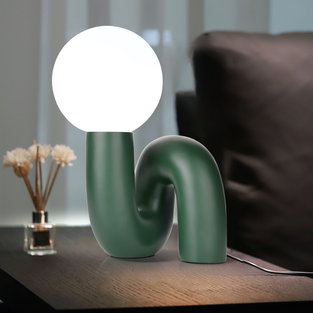 Nordic Style Green Desk Lamp Bedroom Plug-in Table Lamp