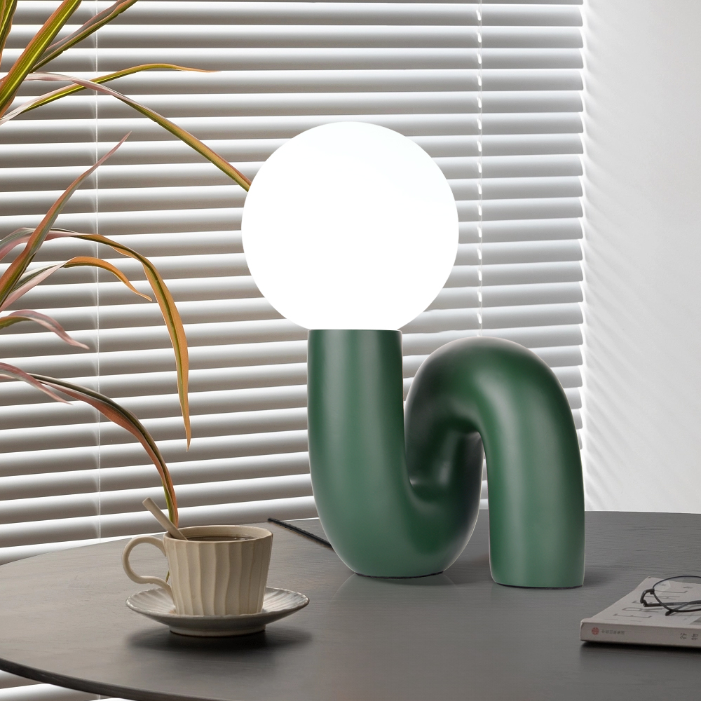 Nordic Style Green Desk Lamp Bedroom Plug-in Table Lamp