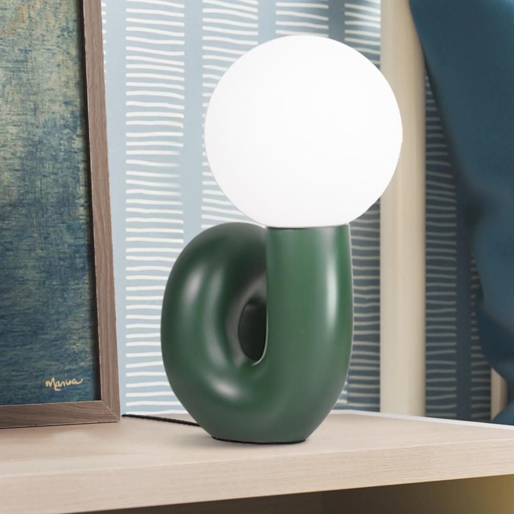 Nordic Style Green Desk Lamp Bedroom Plug-in Table Lamp