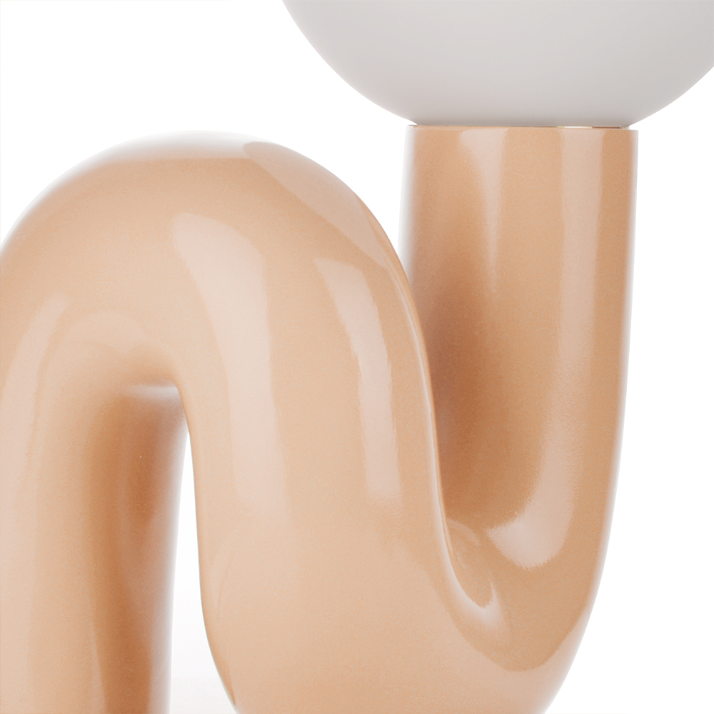 Contemporary Resin Beige Pink Table Lamp for Bedroom Reading Room