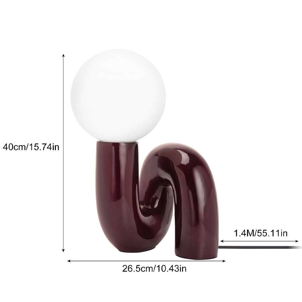 Minimalist Twisted Red Table Lamp for Living Room