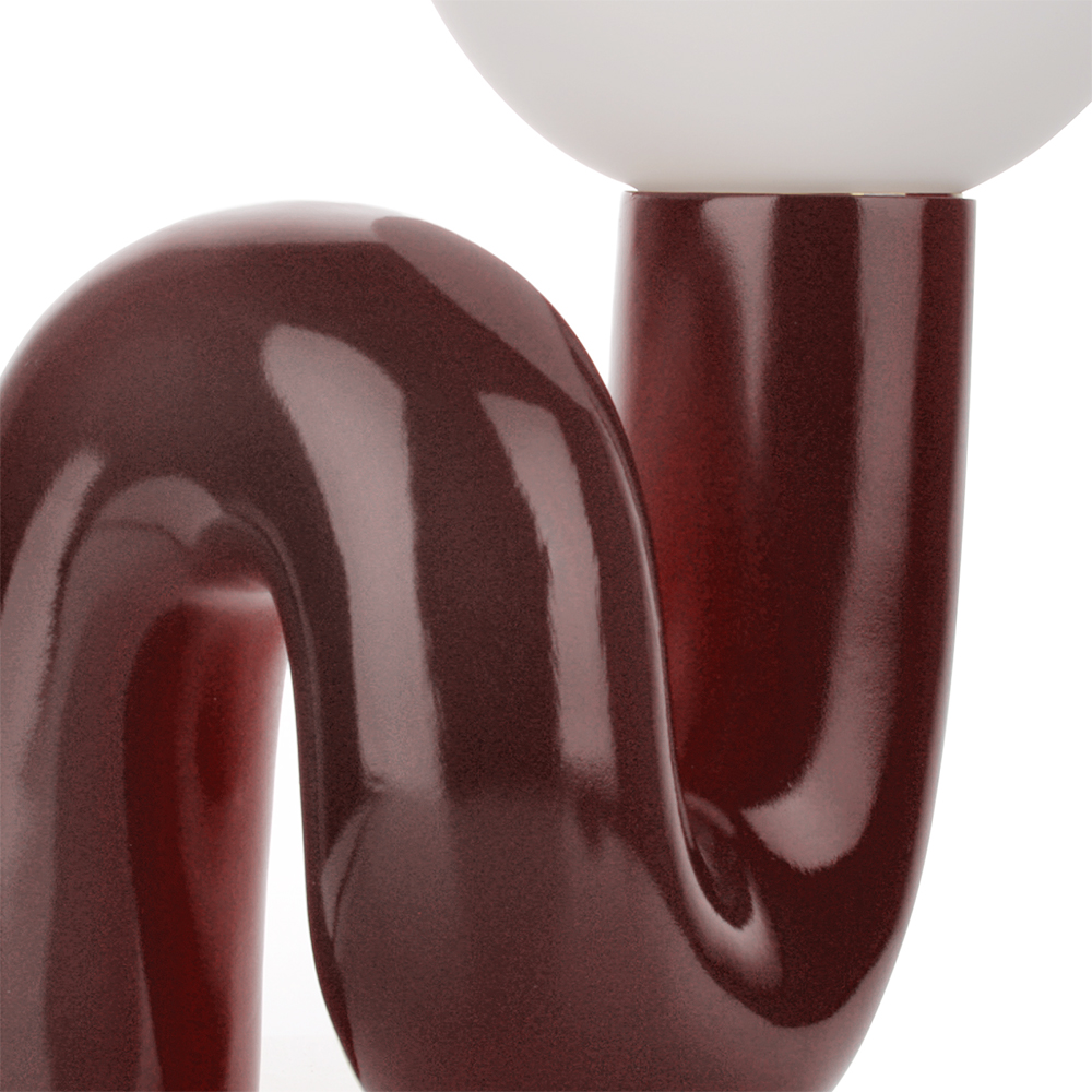 Minimalist Twisted Red Table Lamp for Living Room