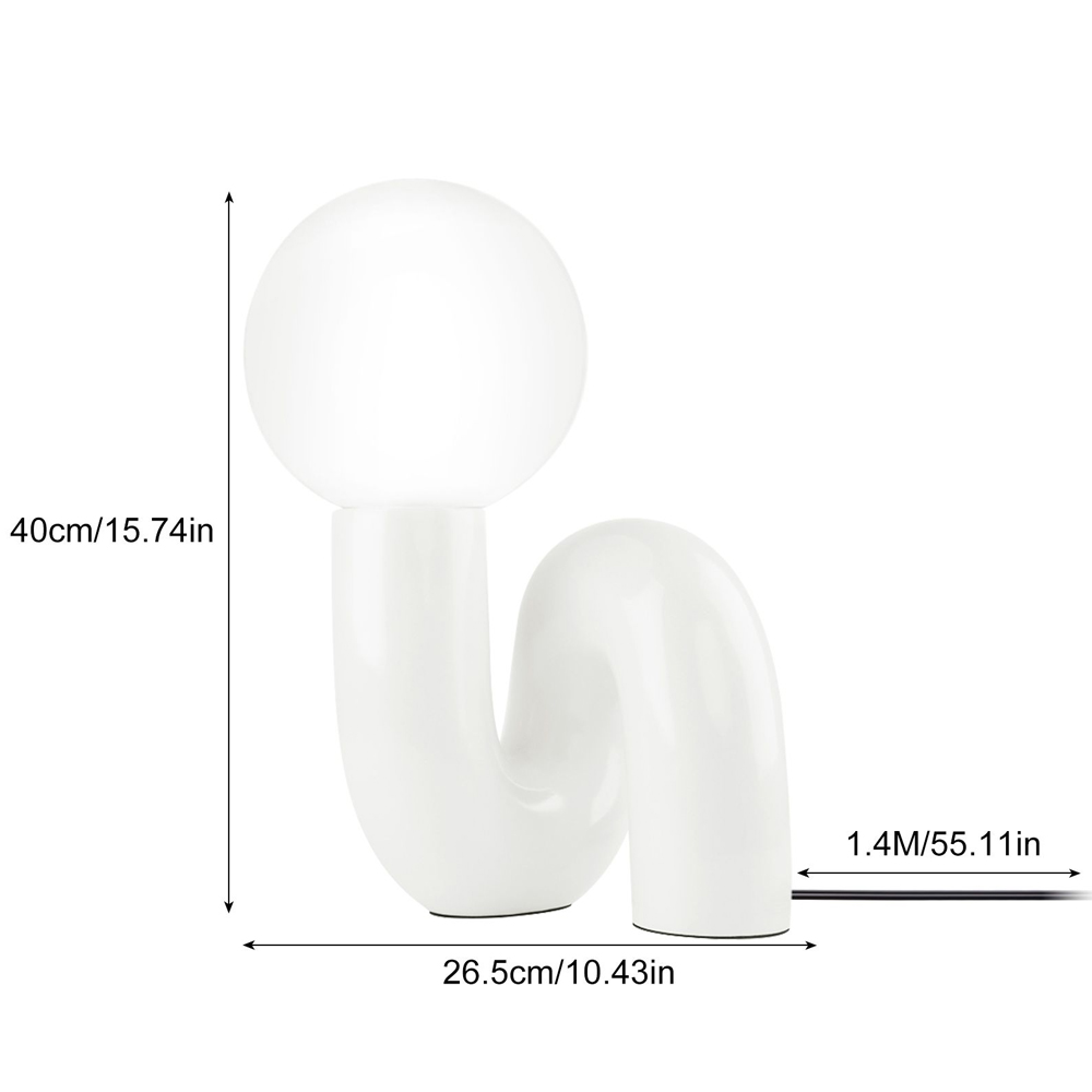 Modern Design White Table Lamp with Resin Base