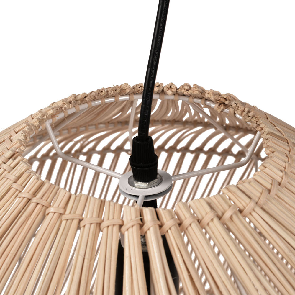 Hand-Woven Pendant Light Fixture Farmhouse Basket Hanging Lamp Chandelier for Kitchen