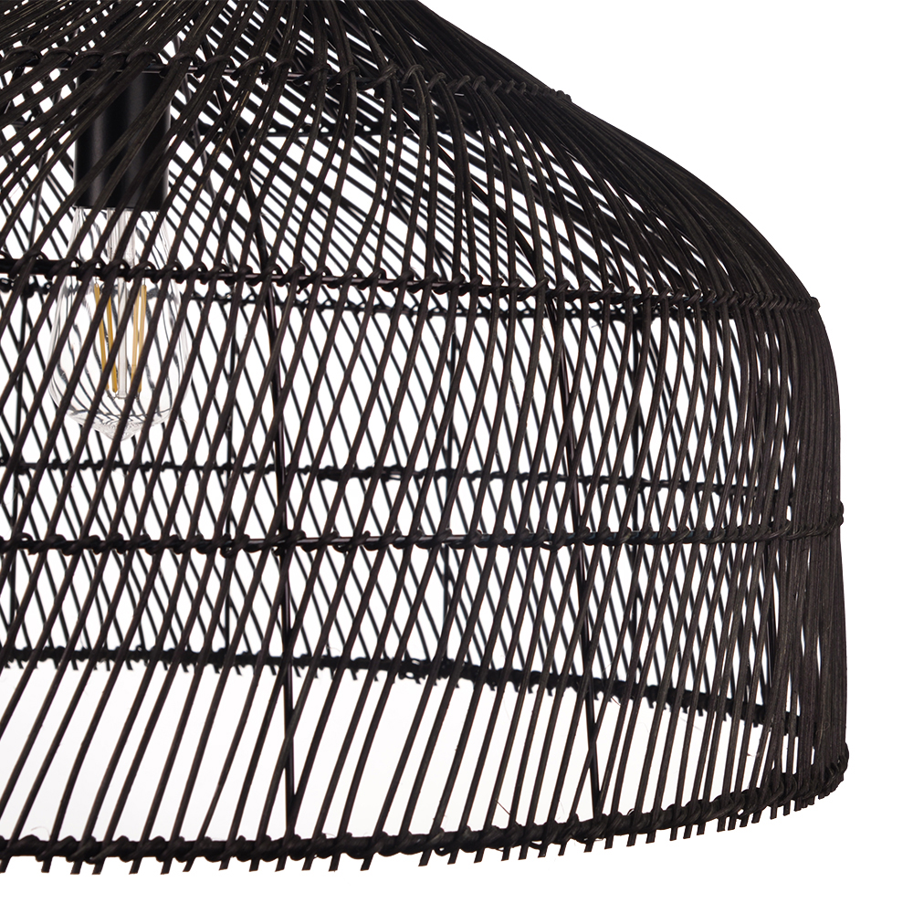 Hand-Woven Pendant Light Fixture Farmhouse Basket Hanging Lamp Chandelier for Kitchen