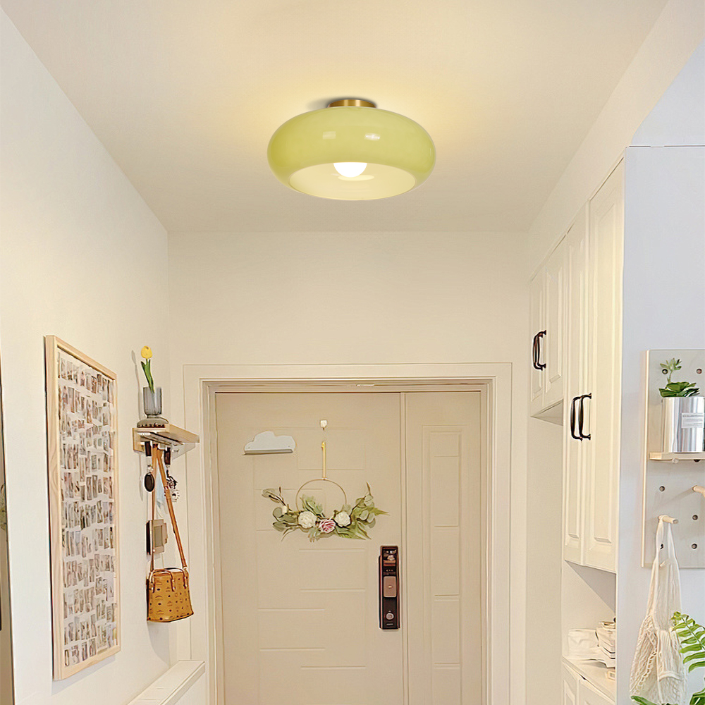 Corridor Entrance Glass Ceiling Lamp Shade Flush Mount Lights