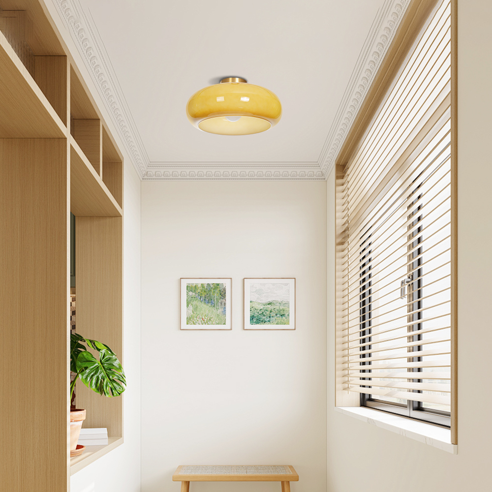 Corridor Entrance Glass Ceiling Lamp Shade Flush Mount Lights