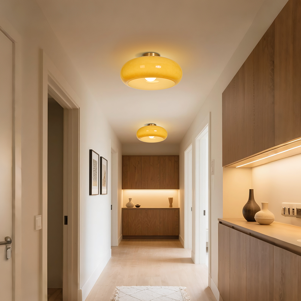 Corridor Entrance Glass Ceiling Lamp Shade Flush Mount Lights