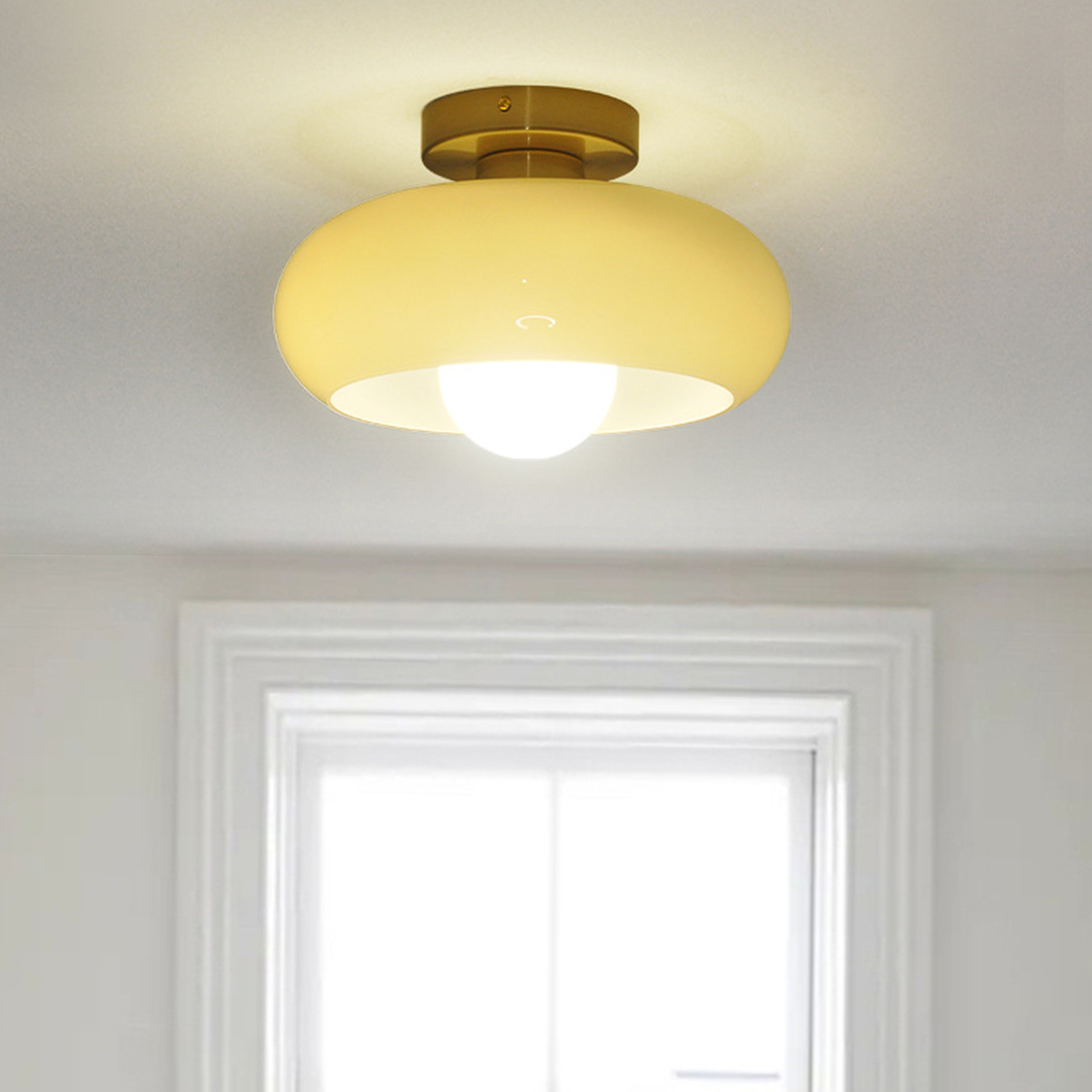 Medieval-style Modern Flush Mount Ceiling Lamp Front Porch Green Chandelier