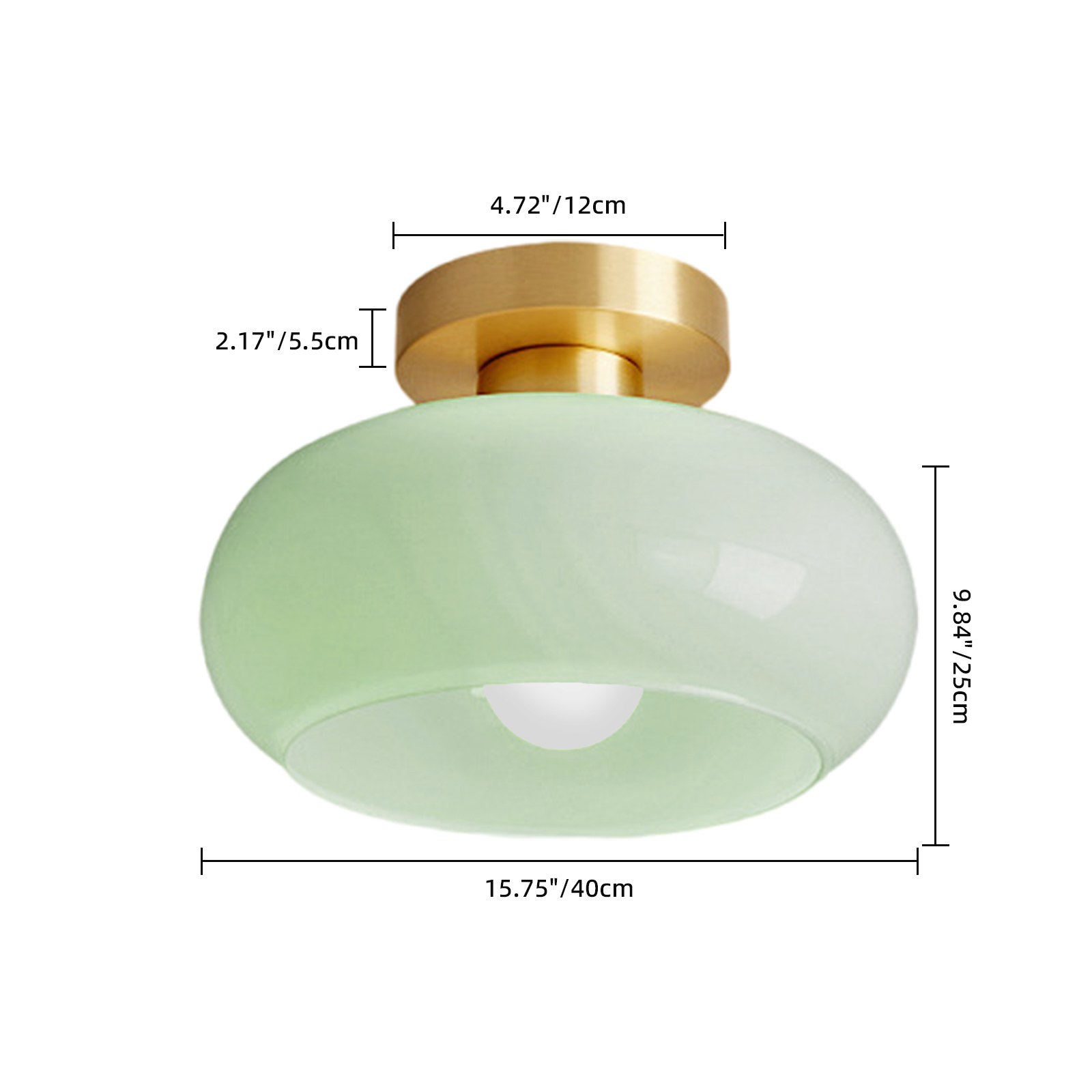 Medieval-style Modern Flush Mount Ceiling Lamp Front Porch Green Chandelier
