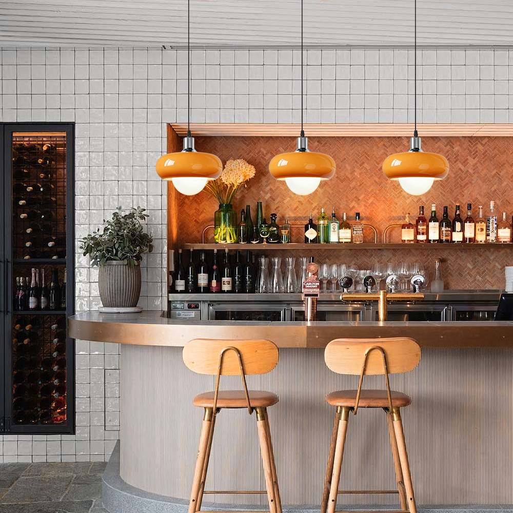 Bauhaus Minimalist Glass Pendant Light for Dining Rooms Bars